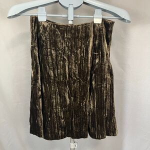 Maeve Anthropologie A-Line Skirt Womens 0 Green Velour Shiny Viscose Stretch